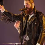 Post Malone Grammy Awards 2026 Black Fringe Jacket