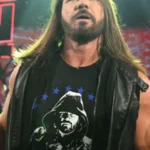 Royal Rumble 2026 AJ Styles Black Leather Vest