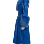 The Lincoln Lawyer S04 Becki Newton Blue Belted Leather Coat