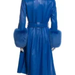 The Lincoln Lawyer S04 Becki Newton Blue Belted Leather Coat Back