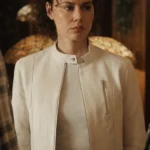 Cross Mercedes de la Zerda White Leather Jacket