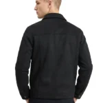 Faux Suede Smart Jacket in Black Back