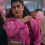 Heartbreak High Ayesha Madon Cropped Pink Leather Jacket