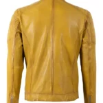 Mauritius yellow Leather Jacket Back