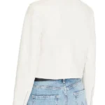 Mercedes de la Zerda Cross White Leather Jacket