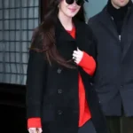 NYC 2026 Dakota Johnson Black Leather Coat