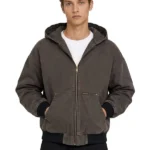 Static Supply Hooded Oversized Jacket in Brown