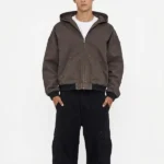 Static Supply Oversized Hooded Jacket in Brown
