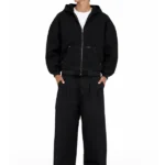 Static Supply Oversized Hooded Jacket in Washed Black