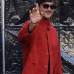 Wuthering Heights Jacob Elordi Red Suede Leather Jacket