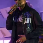 2026 Coachella Snoop Dogg Black Satin Jacket
