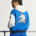 Adidas Boston Marathon 26 Blue & White Wool Varsity Jacket Back