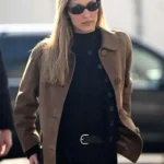 Bella Hadid MFW Suede Brown Jacket