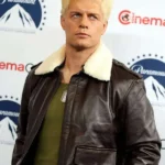 Cody Rhodes Street Fighter Dark Brown Shearling Leather Jacket