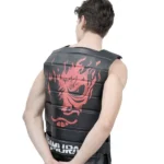 Cyberpunk Samurai Armored Cow Leather Vest Back