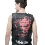 Cyberpunk Samurai Armored Leather Vest Back