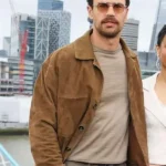 Fuze Theo James Brown Leather Jacket