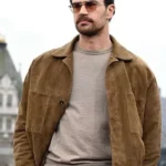 Fuze Theo James Leather Brown Jacket