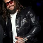 Jason Momoa CinemaCon Black Leather Jacket
