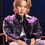 Jimin Event Black Leather Jacket