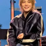 Jimin Event Leather Black Jacket