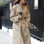 LFW Daisy Edgar-Jones Beige Trench Coat