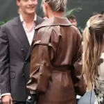 Lindsey Vonn F1 World Premiere Brown Leather Jacket Back