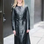 NYC Sarah Pidgeon Black Leather Coat