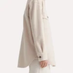 Oversized Wool Shirt Jacket For Womens