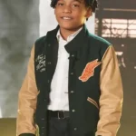 The Jennifer Hudson Show Juliano Krue Valdi Green And Tan Varsity Jacket