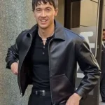 Tom Blyth Good Morning America 2026 Black Leather Jacket