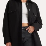 Womens Black Oversized Wool Shirt