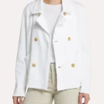 Womens White Pea coat
