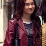 XO Kitty S02 Anna Cathcart Burgundy Leather Blazer