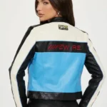 Around The Track Faux Leather Jacket Back