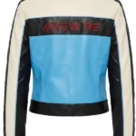 Around The Track Faux Leather Jacket - Blue combo Back