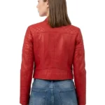 Biker Club Faux Leather Jacket Back
