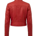 Biker Club Faux Leather Jacket - Red Back