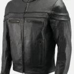 Black Leather Moto Cafe Jacket