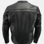 Black Leather Motorcycle Jacket Men’s Back