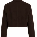 Blake Cropped Faux Suede Moto Jacket - Chocolate Back