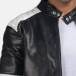 Brad Black And White Leather Jacket Men