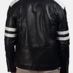 Brad Black And White Leather Jacket Men’s Back