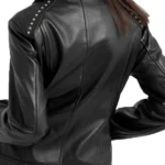 Classic Studded Black Leather Jacket Back