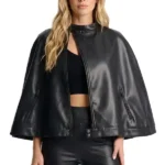 Dakota Faux Leather Cape Jacket