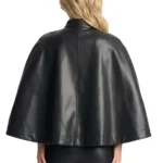 Dakota Faux Leather Cape Jacket Back