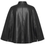 Dakota Faux Leather Cape Jacket - Black Back