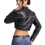 Danger Zone Faux Leather Moto Jacket Back