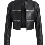Danger Zone Faux Leather Moto Jacket - Black