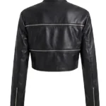 Danger Zone Faux Leather Moto Jacket - Black Back